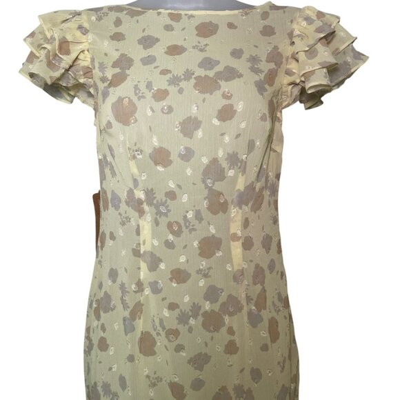 O.P.T. Gracia Floral Chiffon Overlay Maxi Dress NWT Size 0 - Picture 4 of 5